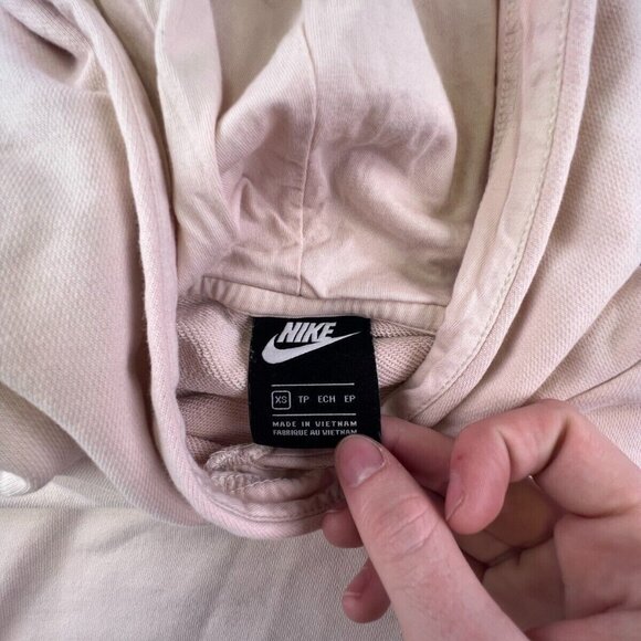 Nike Women’s Pale Pink Hoodie Hooded Sweatshirt Size XS Swoosh OVERSIZED - Picture 9 of 10